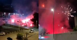 Fuochi d’artificio, cori e corteo in scooter: l’agguato di mille tifosi del Napoli sotto l’hotel del Cagliari