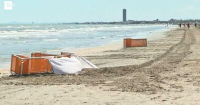 Copertina di Donna travolta e uccisa da una ruspa mentre prende il sole in una spiaggia nel Ravennate