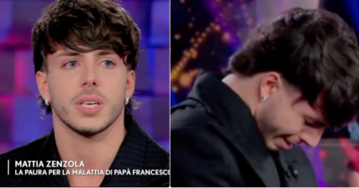 Copertina di “Ho paura, mi sento troppo piccolo per immaginare una vita senza mio padre. Ci stiamo affidando ai medici”: Mattia Zenzola di “Amici” scoppia in lacrime