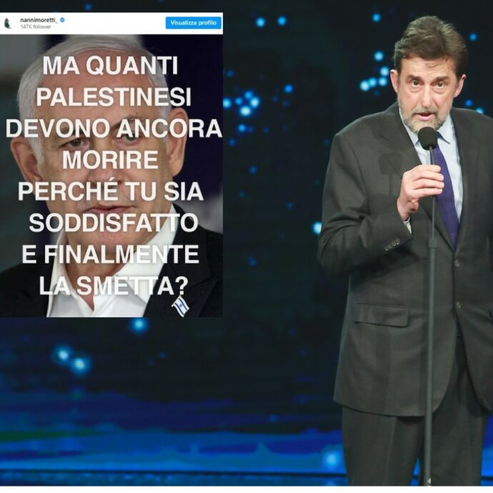 Nanni Moretti posta foto di Netanyahu: “Quanti palestinesi devono morire perché tu sia soddisfatto e finalmente la smetta?”