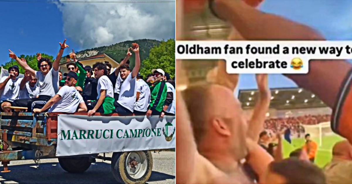 Il (diverso) sapore della vittoria: in Abruzzo si festeggia sul “cascione”, a Oldham un tifoso si inventa una strana celebrazione Il (diverso) sapore della vittoria: in Abruzzo si festeggia sul “cascione”, a Oldham un tifoso si inventa una strana celebrazione