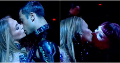 Copertina di Ama 2025, Jennifer Lopez bacia appassionatamente Giuseppe Giofrè e una ballerina – IL VIDEO