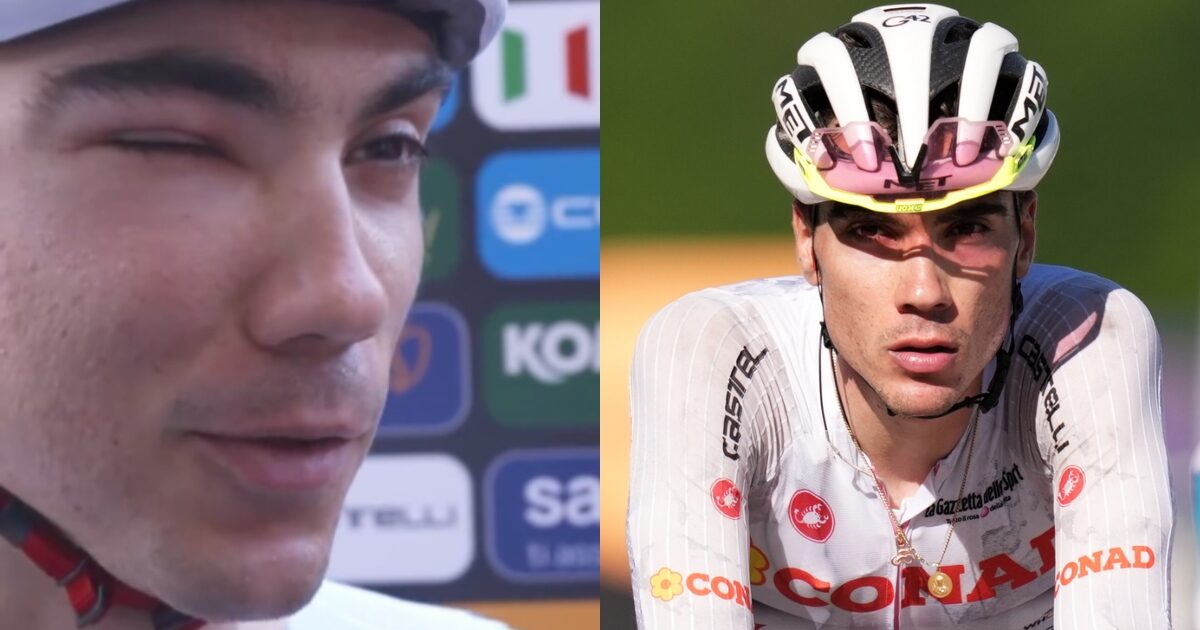giro d italia ayuso si ritira è stato punto sull occhio da un calabrone
