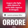 Copertina di Identificato il dipendente Miur che ha augurato la morte alla figlia di Meloni. La premier: “Clima violento, politica si unisca”