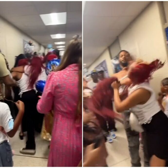 Botte da orbi alla cerimonia di diploma di una scuola elementare: furiosa rissa tra genitori con i figli che gridano “basta” – VIDEO