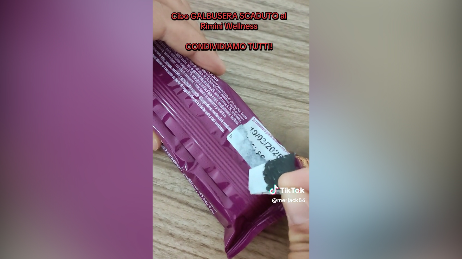 ci hanno regalato cibo scaduto a marzo al rimini wellness la denuncia dei partecipanti e la prova video lotto etichettato male