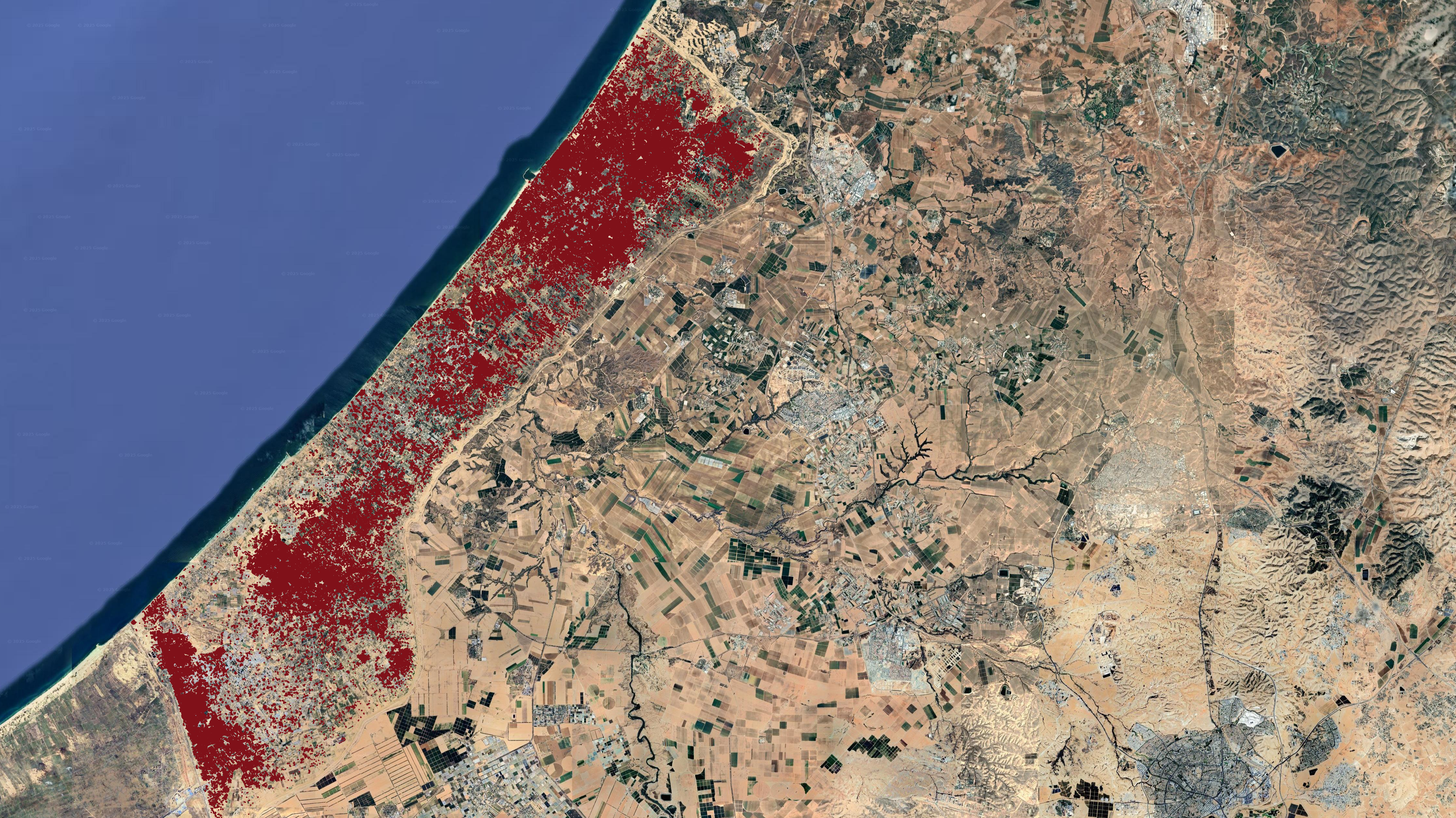la distruzione della striscia di gaza la mappa e i numeri