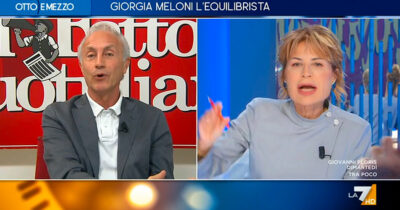 Copertina di Ue, scontro Gruber-Travaglio. “La democrazia non è unanimità”. “Ma nemmeno quattro persone che decidono per tutti”