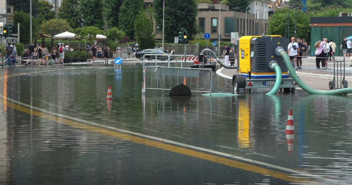 A Como esonda il lago nella notte: allagamenti e strade chiuse A Como esonda il lago nella notte: allagamenti e strade chiuse