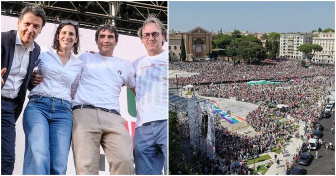 Corteo per Gaza, le opposizioni insieme: “Fermare il massacro, governo codardo”. E la piazza chiede unità ai leader