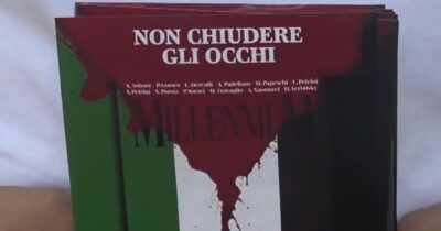 Copertina di La copertina del numero speciale di MillenniuM su Gaza distribuita al corteo. In edicola dal 14