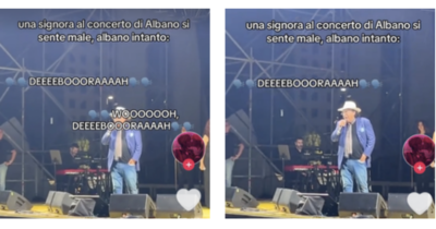 Copertina di Sviene al concerto di Al Bano, lui tenta di ‘rianimarla’ con una serie di acuti: “Deborah! Svegliati, vieni qui!”