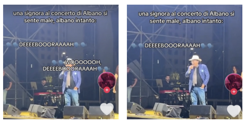 sviene al concerto di al bano lui tenta di 8216rianimarla8217 con una serie di acuti deborah svegliati vieni qui