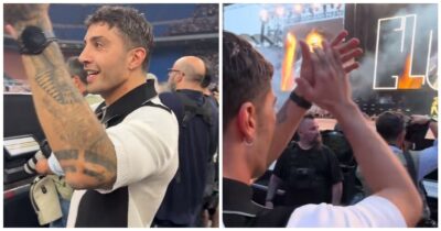 Copertina di “Trovate qualcuno che vi guardi come lui guarda lei”: Andrea Iannone in prima fila a San Siro per Elodie, il suo sguardo è virale