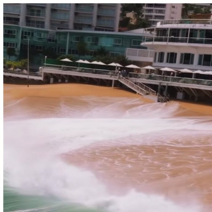 “Le onde erano impressionanti, un gruppo di persone è anche entrato in acqua, sfidando gli avvertimenti”: le immagini dal drone (che sembrano AI) – VIDEO