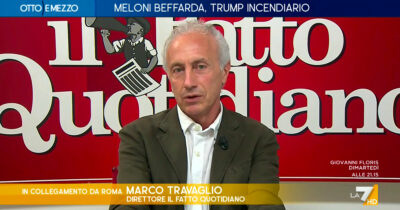 Copertina di Travaglio a La7: “Con Meloni record di condoni, peggio di Berlusconi. E i fessi siamo noi che paghiamo”