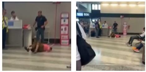 “Il bagaglio a mano è troppo pesante, deve pagare il supplemento”: la passeggera si butta a terra e scalcia, il video è virale “Il bagaglio a mano è troppo pesante, deve pagare il supplemento”: la passeggera si butta a terra e scalcia, il video è virale