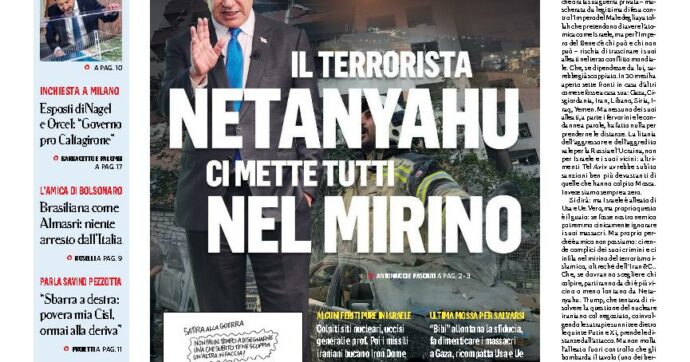 Il terrorista Netanyahu ci mette tutti nel mirino