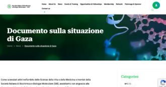 Il documento della Società italiana di Biochimica che chiede sanzioni concrete contro Israele