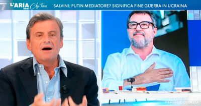 Copertina di Calenda attacca Salvini: “Parla come un pazzo ubriaco dopo tre grappe”. Su La7