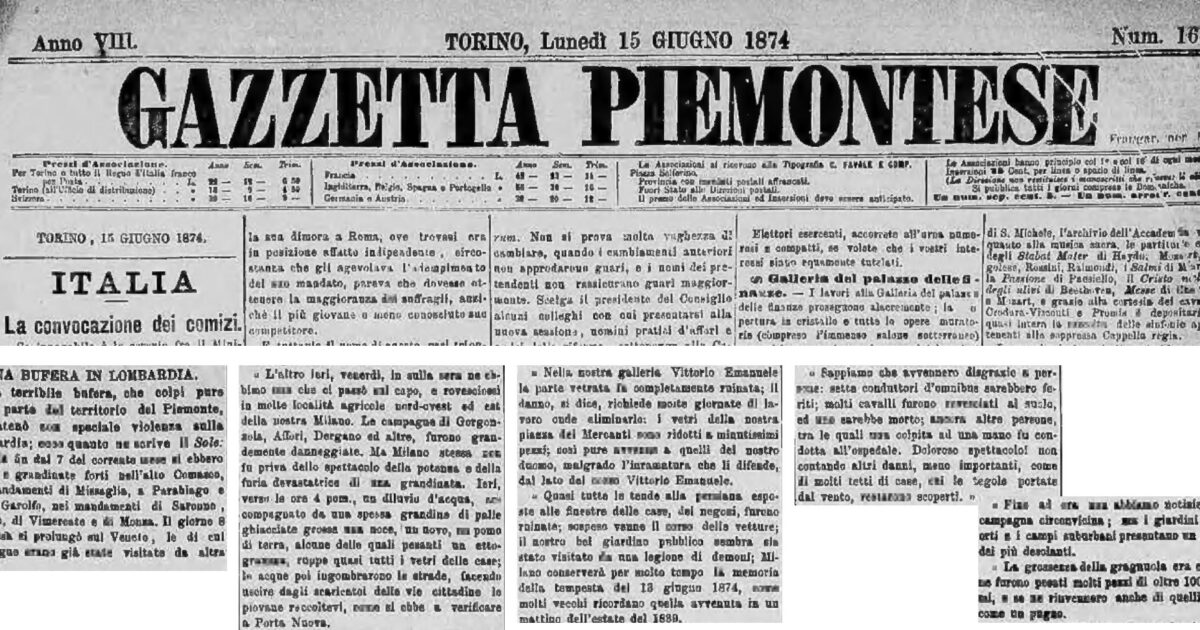 una terribile bufera si scaten242 con speciale violenza sulla lombardia la grandinata del 1874