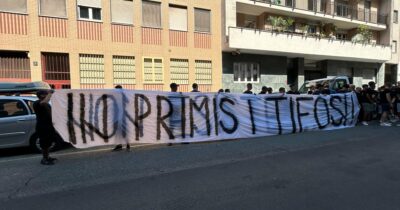 Copertina di “Prima i tifosi!”: protesta degli ultras di Sampdoria e Brescia sotto la sede della Lega Calcio (e contro Cellino)