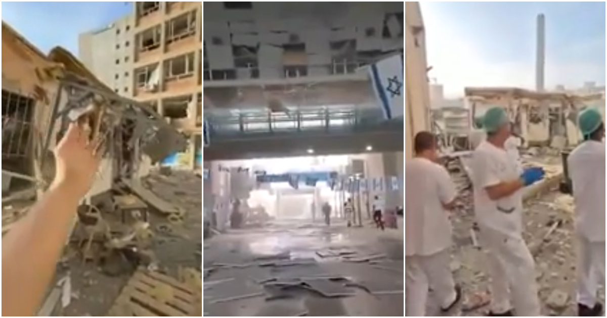 missile iraniano colpisce l8217ospedale israeliano di be8217er sheva i video dopo il bombardamento