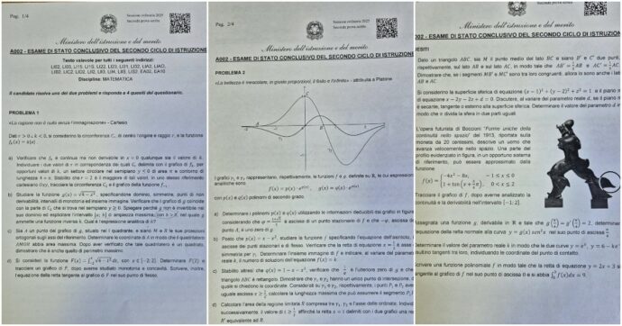 Maturità 2025: allo Scientifico seconda prova con funzioni, Cartesio e Platone | LE FOTO