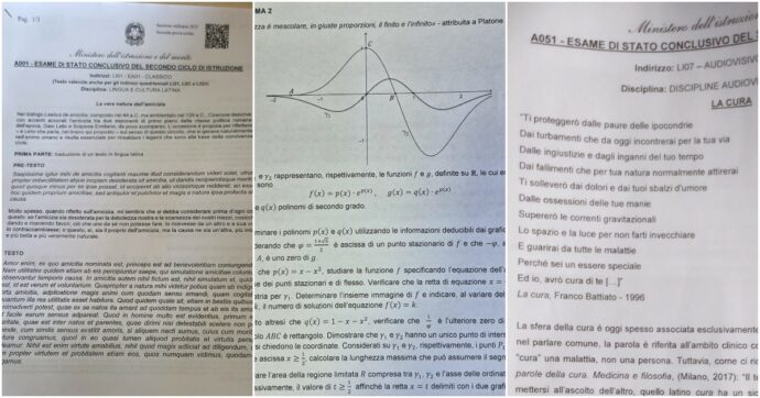 Maturità 2025, le tracce della seconda prova scritta in diretta: al Classico Cicerone. Allo Scientifico le funzioni. Battiato all’artistico. LE FOTO