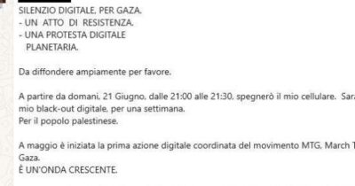 Copertina di “Spegnete il telefono stasera alle 21 per 30 minuti, silenzio digitale per Gaza”: attenzione alla nuova bufala virale su Whatsapp