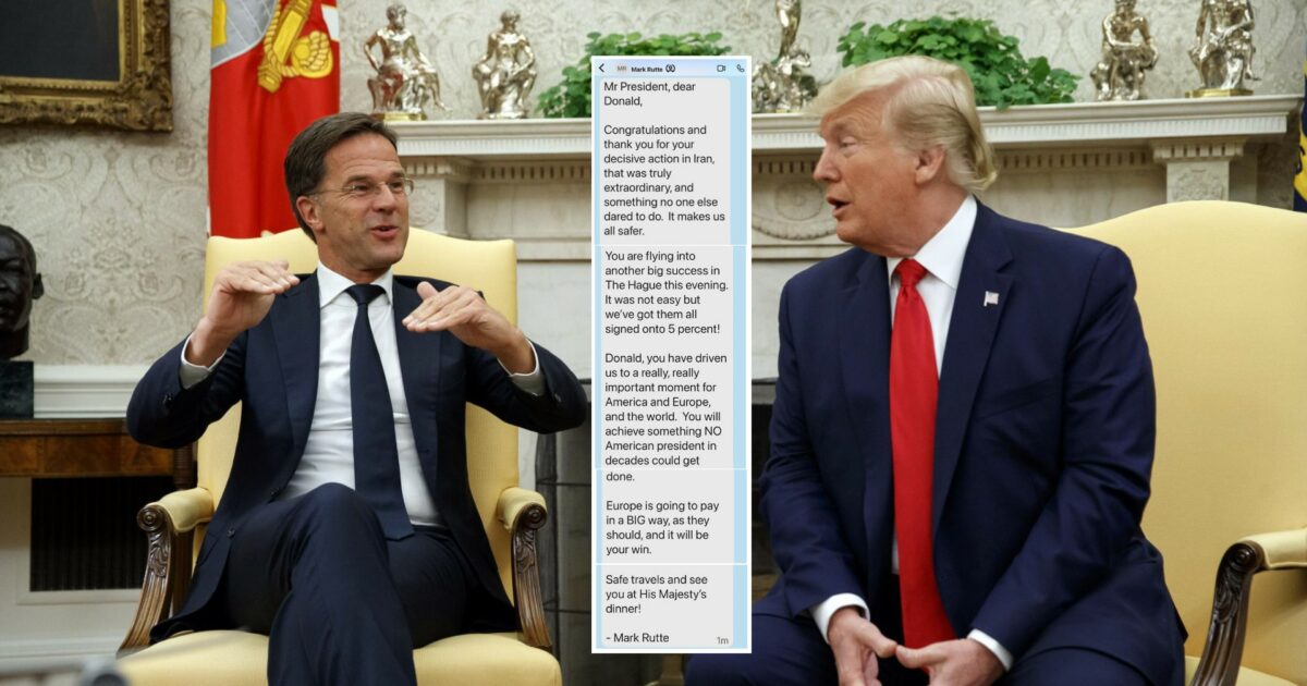 Trump svela l’sms di Rutte (Nato): “L’Europa pagherà il 5% in spese militari grazie a te”