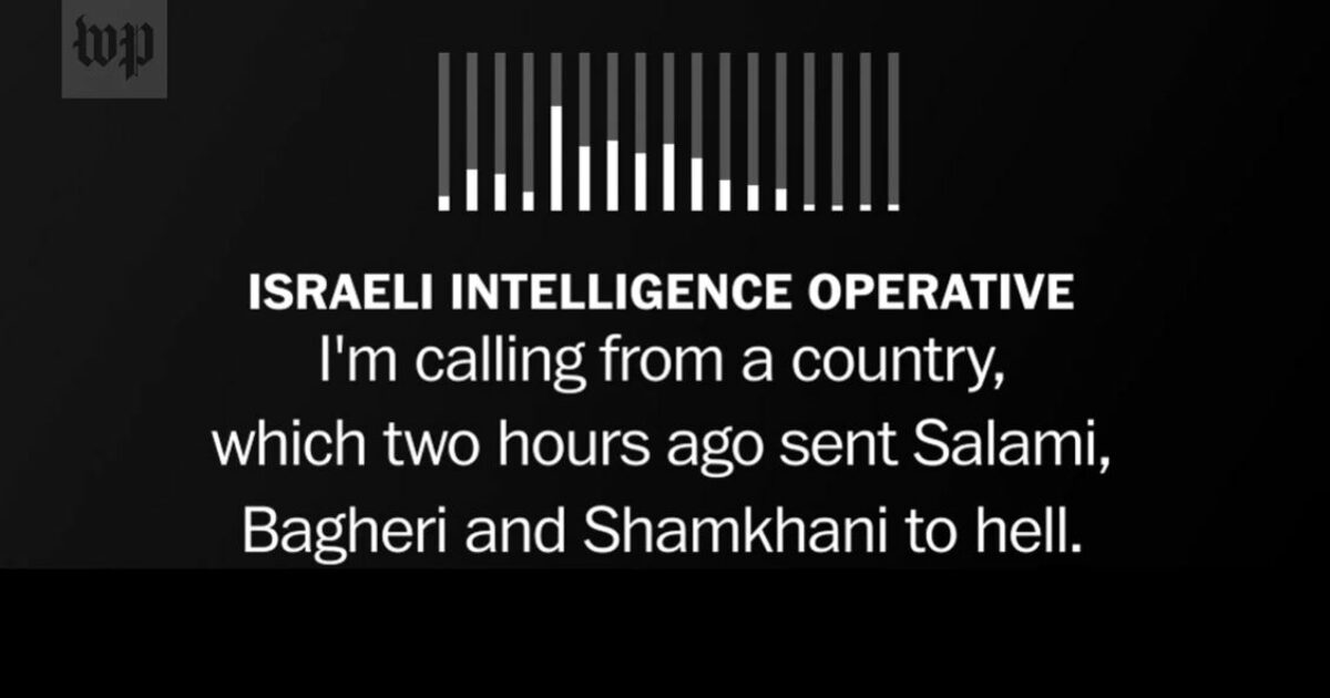 sono quello che ha mandato all8217inferno i tuoi colleghi le telefonate del mossad ai generali iraniani