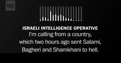 Copertina di “Sono quello che ha mandato all’inferno i tuoi colleghi”: le telefonate del Mossad ai generali iraniani