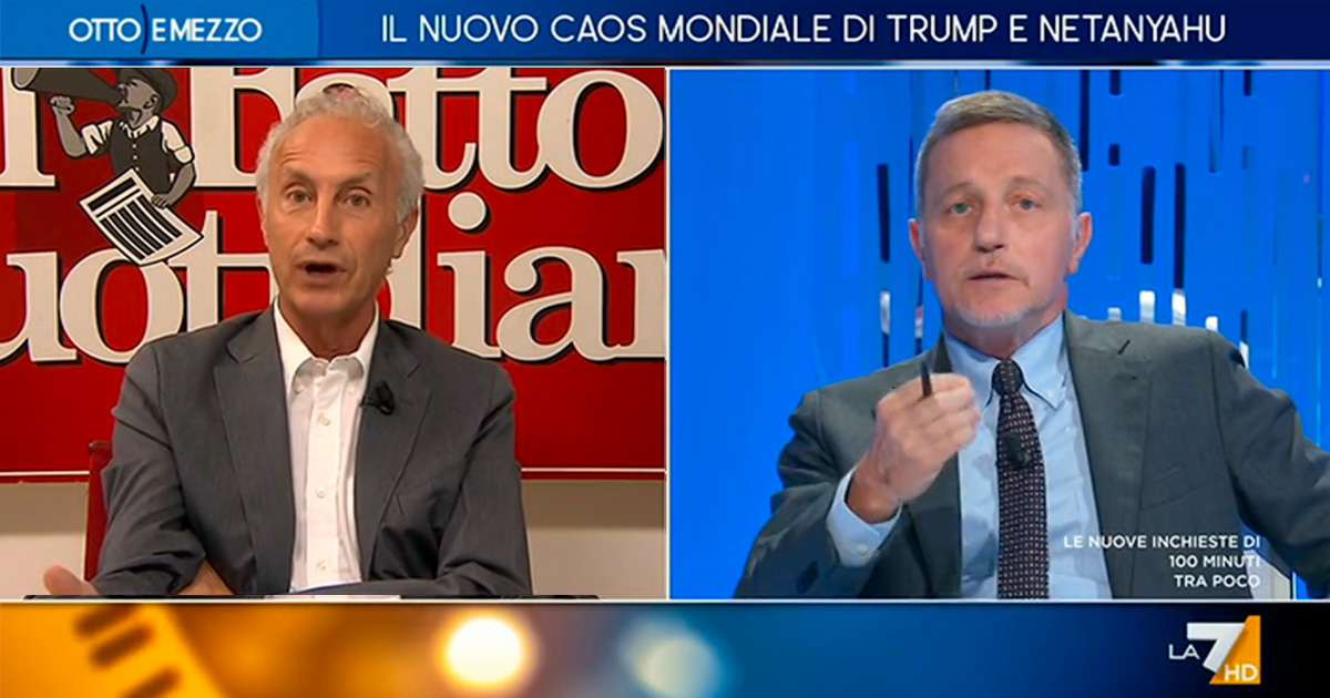 Travaglio a La7: “Gli atti di pirateria Usa hanno insegnato a Putin ad agire impunemente in Ucraina”. Botta e risposta con Giannini Travaglio a La7: “Gli atti di pirateria Usa hanno insegnato a Putin ad agire impunemente in Ucraina”. Botta e risposta con Giannini