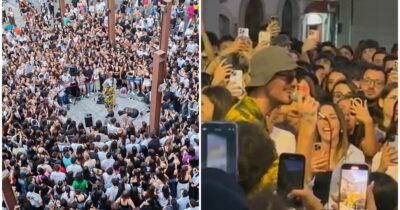 Copertina di Due casse, un microfono e l’improvvisata nel centro storico: Carl Brave canta e diverte tra le vie di Potenza