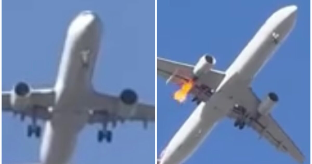 fumo nero e fiamme dal motore di un aereo poi l8217atterraggio d8217emergenza e la messa in sicurezza terrore e panico per 153 passeggeri