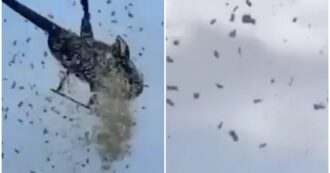 Copertina di Piovono banconote da un elicottero durante un funerale: “È l’ultimo segno d’amore per la città”. Traffico in tilt – VIDEO