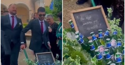 Copertina di “Musica a palla e una carriola piena di birra”: l’entrata trionfale di due testimoni di nozze è virale su TikTok