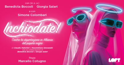 Copertina di ‘Inchiodate!’ lo spettacolo con Benedicta Boccoli e Giorgia Salari