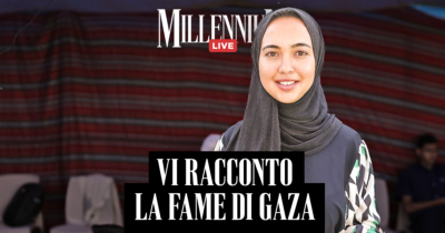 Copertina di “Vi racconto la fame di Gaza”: rivedi Millennium Live con Aya Ashour