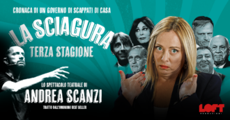 Copertina di Andrea Scanzi a teatro con la terza stagione de ‘La Sciagura. Cronaca di un governo di scappati di casa.’ Scopri le date del tour