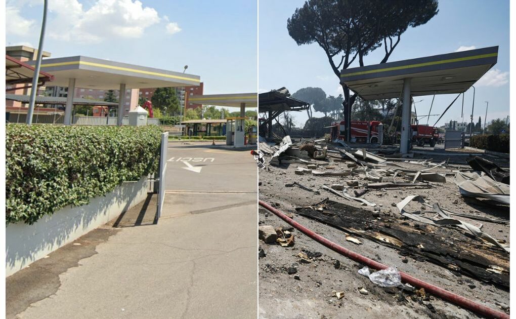 Roma, l’esplosione di Via Gordiani – le immagini del distributore prima e dopo Roma, l’esplosione di Via Gordiani – le immagini del distributore prima e dopo