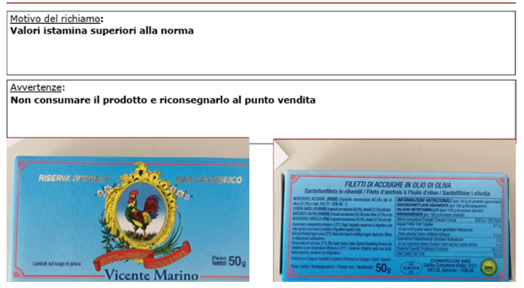 non consumatele istamina superiore alla norma acciughe del cantabrico ritirate dal mercato l8217allarme del ministero della salute