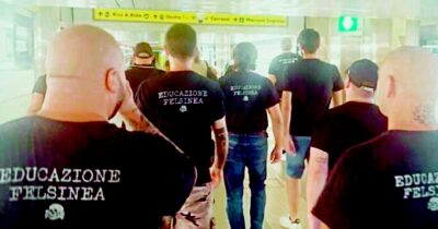 Copertina di Ronda con i simboli delle SS, ”Patrioti” identificati da Digos