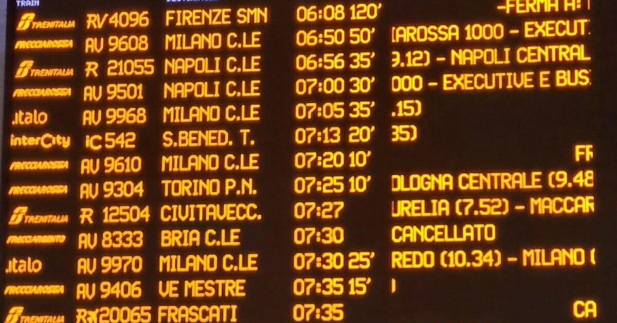 sciopero nazionale dei treni disagi ovunque solo a termini 30 cancellazioni e ritardi fino a 120 minuti