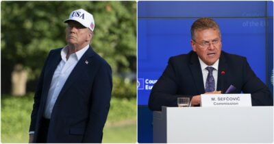 Copertina di Dazi, Trump: “L’Ue ci tratta bene, entro 2 giorni la lettera”. L’offerta: 10% su tutto (con eccezioni). Berlino: “Intesa sia equa”