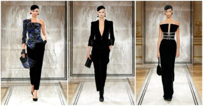 Copertina di L’alta moda di Armani Privé sfila a Parigi senza Re Giorgio in passerella: il nero come sogno, come abisso, come perfezione