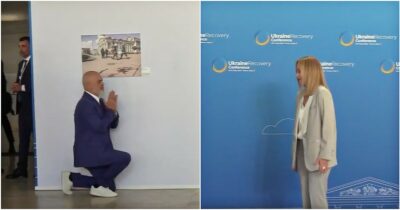 Copertina di Nuovo show di Edi Rama con Giorgia Meloni: il premier albanese in ginocchio per salutarla