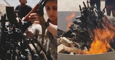 Copertina di L’addio alle armi del Pkk, un falò in segno di pace