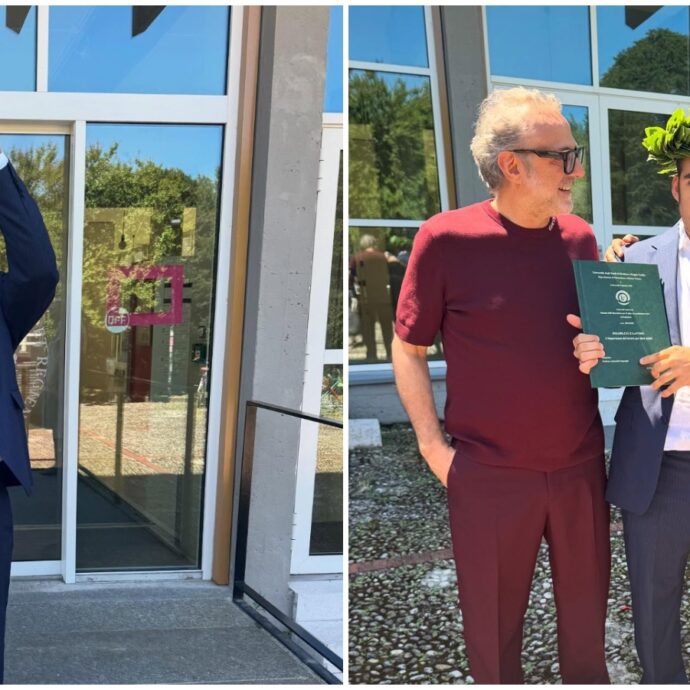 “Questo è più di una laurea, è un trionfo”: lo chef Massimo Bottura emozionato per il traguardo del figlio Charlie